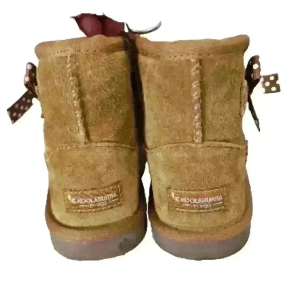 Ugg Kids Tan Victoria Mini Dots Suede Boots 8